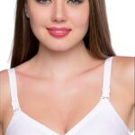 TRYLO Women's Non-Wired Bra (KRUTIKA Plain_White_44E)